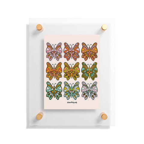 Doodle By Meg Rainbow Butterflies Floating Acrylic Print
