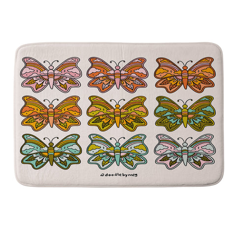 Doodle By Meg Rainbow Butterflies Memory Foam Bath Mat