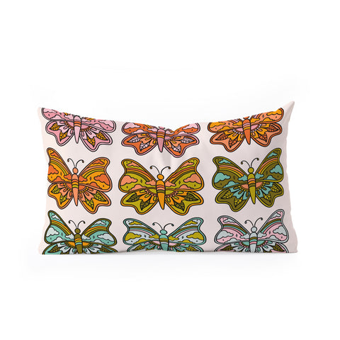 Doodle By Meg Rainbow Butterflies Oblong Throw Pillow