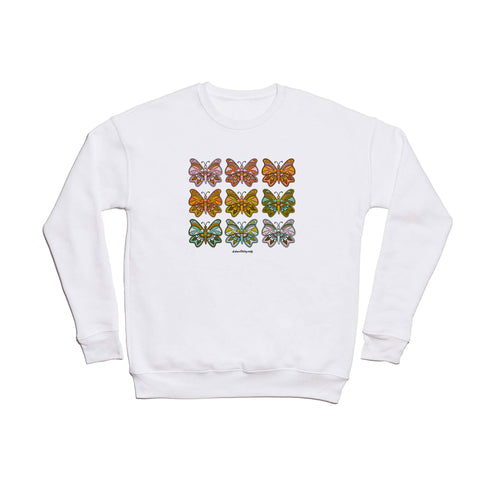 Doodle By Meg Rainbow Butterflies Crewneck Sweatshirt