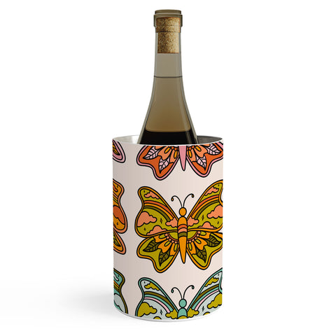Doodle By Meg Rainbow Butterflies Wine Chiller