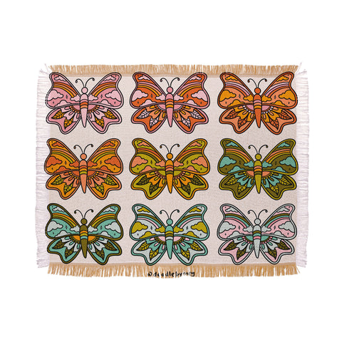 Doodle By Meg Rainbow Butterflies Throw Blanket