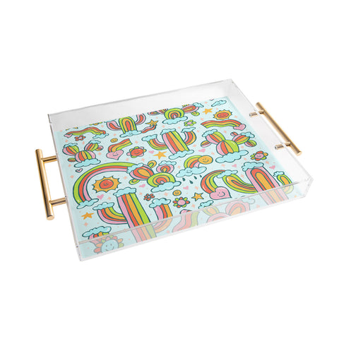 Doodle By Meg Rainbow Cacti Acrylic Tray