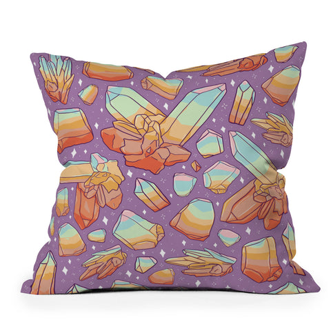 Doodle By Meg Rainbow Crystal Print Outdoor Throw Pillow