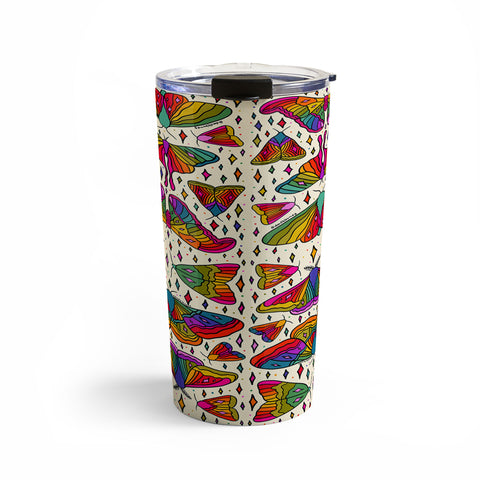 Doodle By Meg Rainbow Moth Print Travel Mug