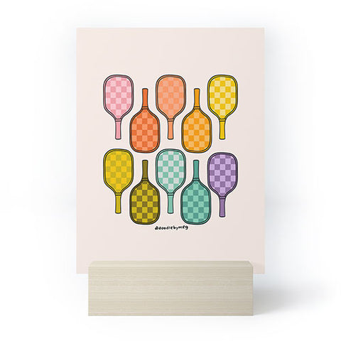 Doodle By Meg Rainbow Pickleball Paddles Mini Art Print