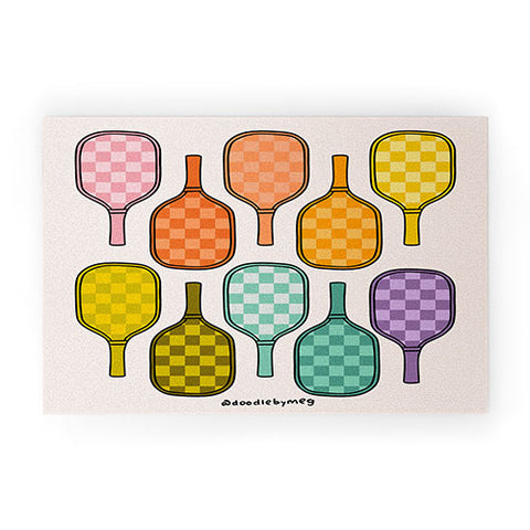 Doodle By Meg Rainbow Pickleball Paddles Welcome Mat