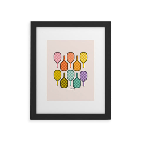 Doodle By Meg Rainbow Pickleball Paddles Framed Art Print