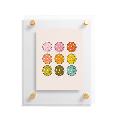 Doodle By Meg Rainbow Pickleballs Floating Acrylic Print