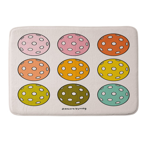 Doodle By Meg Rainbow Pickleballs Memory Foam Bath Mat