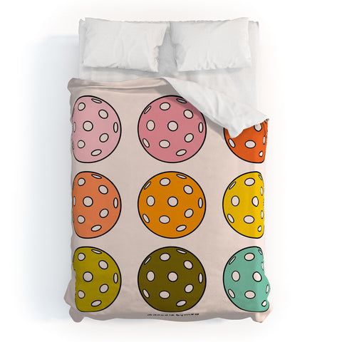 Doodle By Meg Rainbow Pickleballs Duvet Cover
