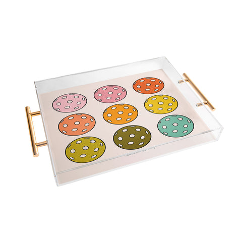 Doodle By Meg Rainbow Pickleballs Acrylic Tray