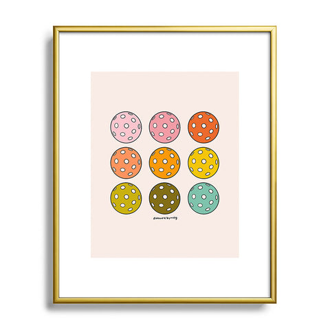 Doodle By Meg Rainbow Pickleballs Metal Framed Art Print
