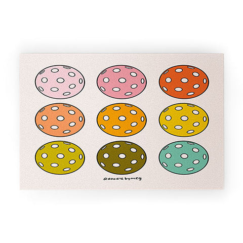 Doodle By Meg Rainbow Pickleballs Welcome Mat
