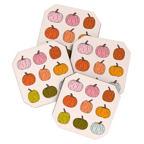 Doodle By Meg Rainbow Pumpkins Coaster Set