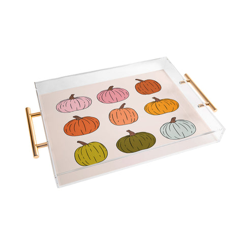 Doodle By Meg Rainbow Pumpkins Acrylic Tray