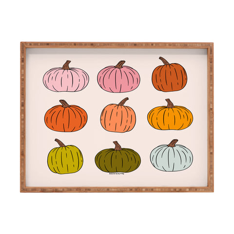 Doodle By Meg Rainbow Pumpkins Rectangular Tray