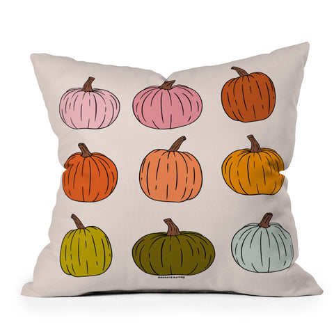 Doodle By Meg Rainbow Pumpkins Outdoor Throw Pillow