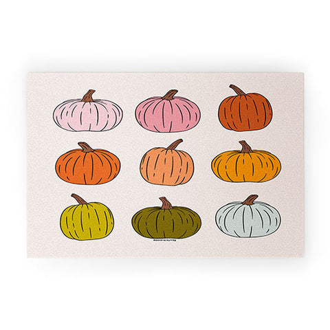 Doodle By Meg Rainbow Pumpkins Welcome Mat