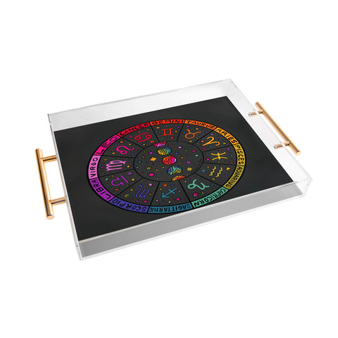 Doodle By Meg Rainbow Zodiac Wheel Acrylic Tray
