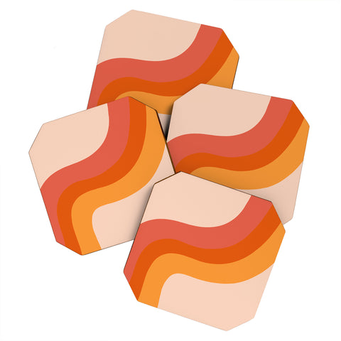 Doodle By Meg Retro Rainbow Stripes Coaster Set