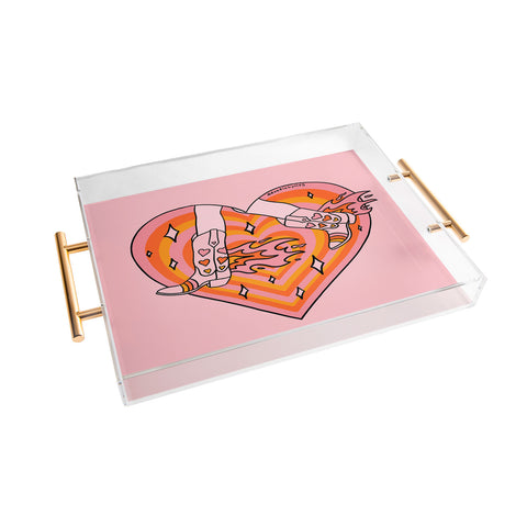 Doodle By Meg Running Cowgirl Acrylic Tray