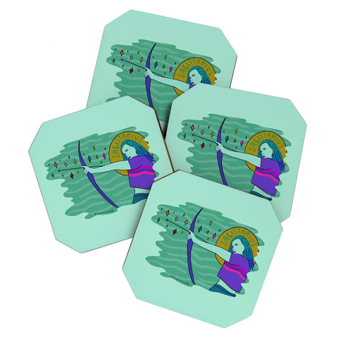 Doodle By Meg Sagittarius Babe Coaster Set