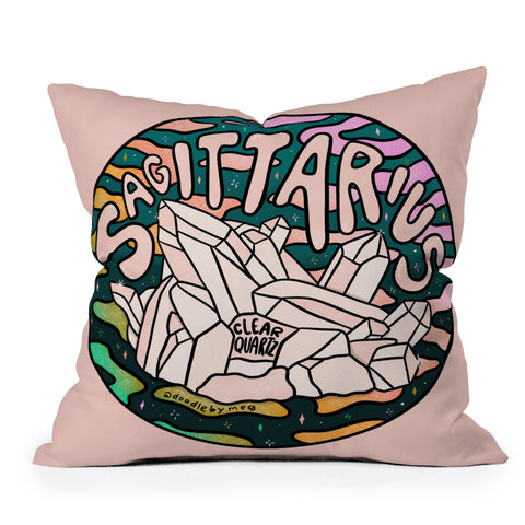Doodle By Meg Sagittarius Crystal Outdoor Throw Pillow