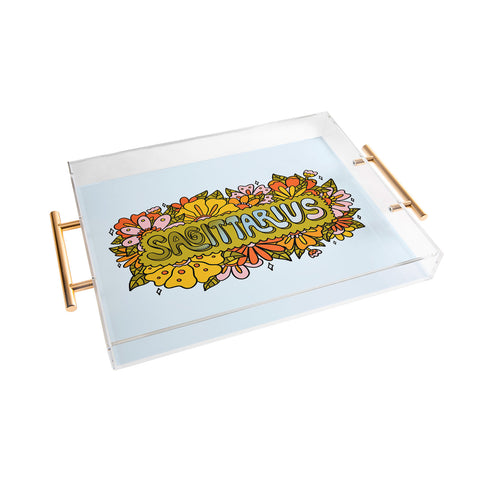 Doodle By Meg Sagittarius Flowers Acrylic Tray