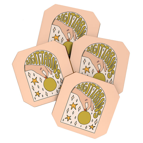 Doodle By Meg Sagittarius Guava Coaster Set