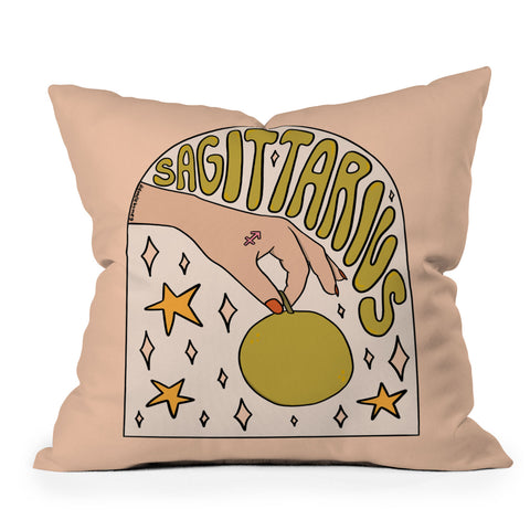 Doodle By Meg Sagittarius Guava Outdoor Throw Pillow