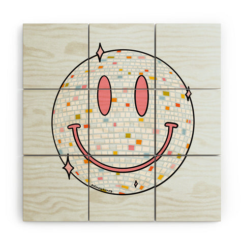 Doodle By Meg Smiley Disco Ball Wood Wall Mural