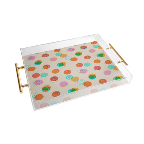 Doodle By Meg Smiley Face Stamp Print Acrylic Tray