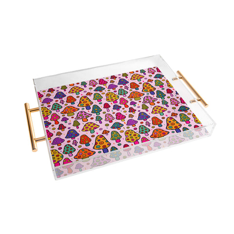 Doodle By Meg Smiley Mushroom in Pink Acrylic Tray