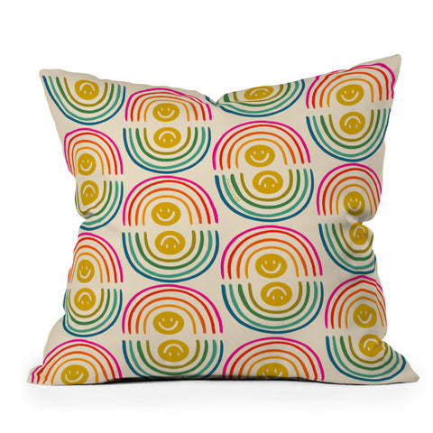 Doodle By Meg Smiley Rainbow Print Outdoor Throw Pillow