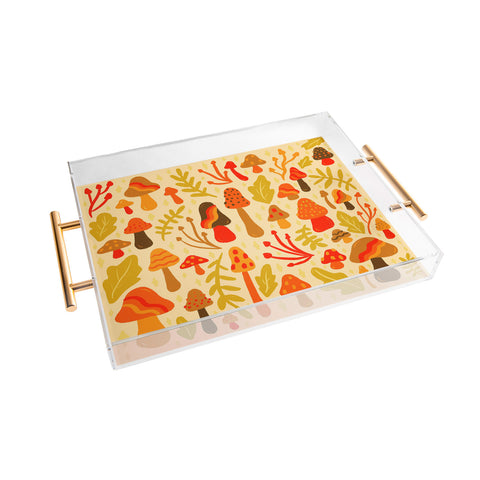 Doodle By Meg Spring Mushroom Print Acrylic Tray
