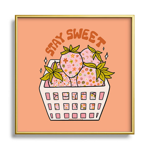 Doodle By Meg Stay Sweet Square Metal Framed Art Print