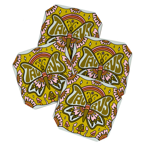 Doodle By Meg Taurus Butterfly Coaster Set