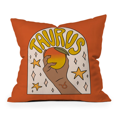 Doodle By Meg Taurus Mango Outdoor Throw Pillow