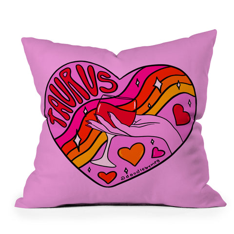 Doodle By Meg Taurus Valentine Outdoor Throw Pillow