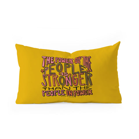 Doodle By Meg The Power of the People Oblong Throw Pillow
