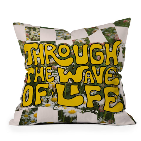 Doodle By Meg Through the Wave of Life Outdoor Throw Pillow