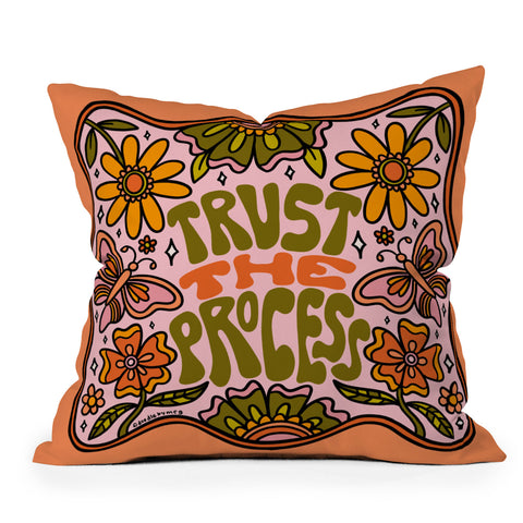 Doodle By Meg Trust The Process Outdoor Throw Pillow