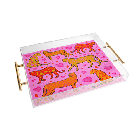 Doodle By Meg Valentine Leopard Print Acrylic Tray