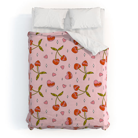 Doodle By Meg VIntage Cherry Print Duvet Cover