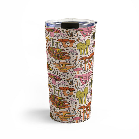 Doodle By Meg Vintage Mushroom Print Travel Mug