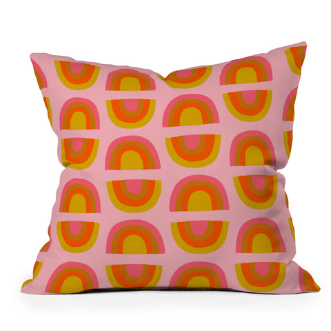Doodle By Meg Vintage Rainbow Print Outdoor Throw Pillow