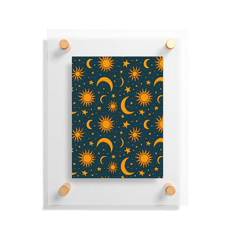 Doodle By Meg Vintage Sun and Star in Navy Floating Acrylic Print