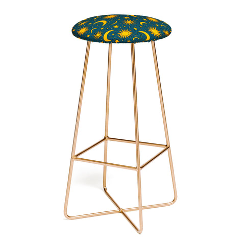 Doodle By Meg Vintage Sun and Star in Navy Bar Stool