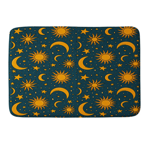 Doodle By Meg Vintage Sun and Star in Navy Memory Foam Bath Mat